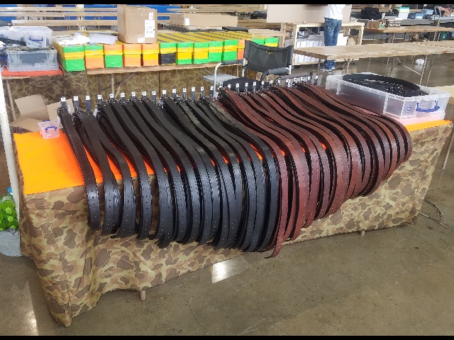 Strong Leather Gun Belts Display at a Gun Show