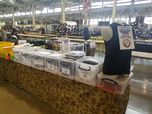 Packin' Tee Display at a Gun Show
